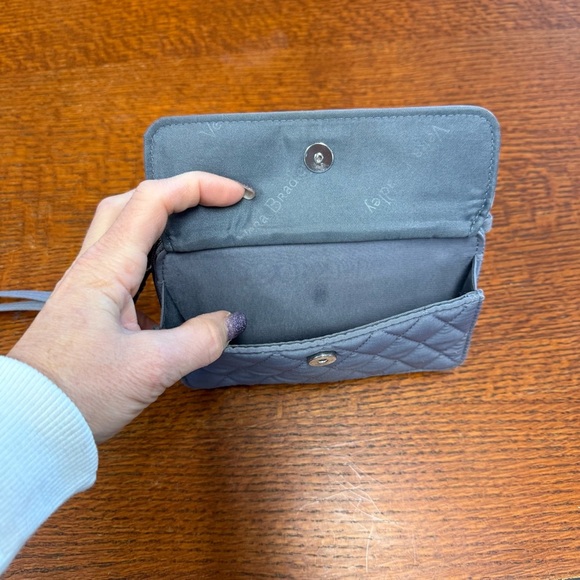 Vera Bradley Gray Quilted Wristlet with Zipper Closure removable straps - Picture 6 of 7